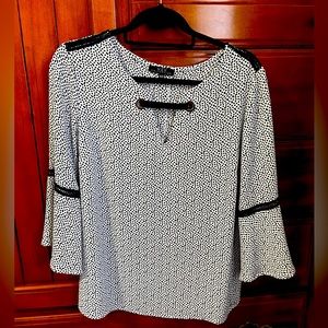 Vex-Navy and white polka dot blouse size 42 (L)